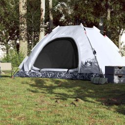 vidaXL Tent 5-persoons snelontgrendeling verduisterende stof wit