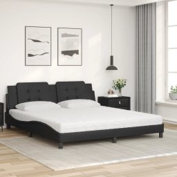 vidaXL Bed met matras "Zadar" kunstleer zwart 180x200 cm