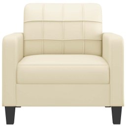 vidaXL Fauteuil 60 cm kunstleer crèmekleurig