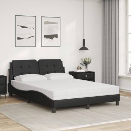 vidaXL Bedframe zonder matras "Zadar" kunstleer zwart 140x190 cm