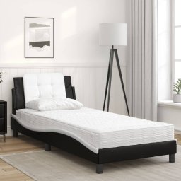 vidaXL Bedframe zonder matras "Zadar" kunstleer zwart en wit 100x200 cm