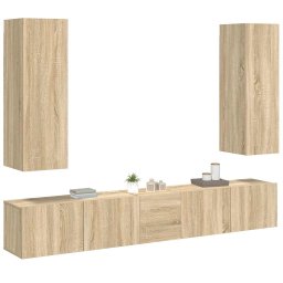 vidaXL 5-delige Tv-meubelset bewerkt hout sonoma eikenkleurig