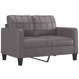 vidaXL 2-delige Loungeset met kussens kunstleer grijs
