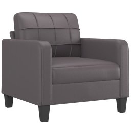vidaXL 3-delige Loungeset met kussens kunstleer grijs