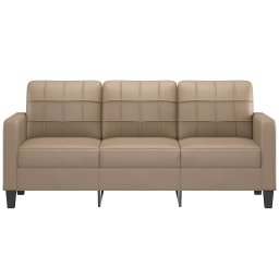 vidaXL Driezitsbank 180 cm kunstleer cappuccinokleurig
