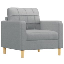 vidaXL 3-delige Loungeset met kussens stof lichtgrijs