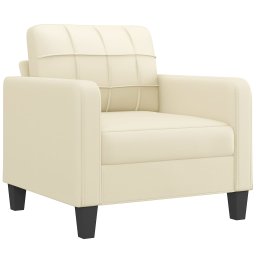 vidaXL 3-delige Loungeset met kussens kunstleer crème