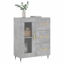 vidaXL Dressoir 69,5x34x90 cm bewerkt hout betongrijs