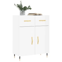 vidaXL Dressoir 69,5x34x90 cm bewerkt hout hoogglans wit