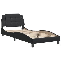 vidaXL Bedframe met LED zonder matras "Zadar" zwart 90x190 cm