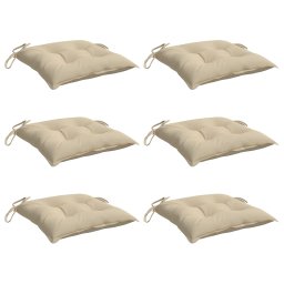 vidaXL Stoelkussens 6 st 40x40x7 cm oxford stof beige