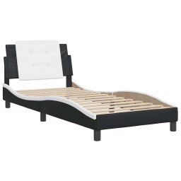 vidaXL Bedframe zonder matras "Zadar" kunstleer zwart en wit 80x200 cm