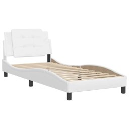 vidaXL Bedframe zonder matras "Zadar" kunstleer wit 90x190 cm