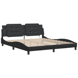vidaXL Bedframe met LED zonder matras "Zadar" zwart 180x200 cm