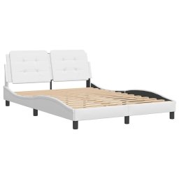 vidaXL Bedframe zonder matras "Zadar" kunstleer wit 140x190 cm
