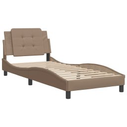 vidaXL Bedframe zonder matras "Zadar" kunstleer cappuccinokleurig 100x200 cm