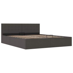 vidaXL Bedframe met hydraulische opslag stof donkergrijs 160x200 cm