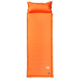 vidaXL Kampeermatras met kussen zelfopblazend 1-persoons oranje