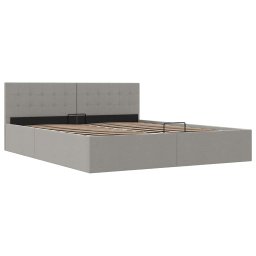 vidaXL Bedframe met hydraulische opslag stof lichtgrijs 160x200 cm