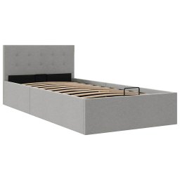 vidaXL Bedframe met hydraulische opslag stof lichtgrijs 100x200 cm