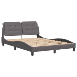 vidaXL Bedframe met LED zonder matras "Zadar" grijs 120x200 cm