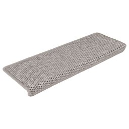 vidaXL Trapmatten zelfklevend 15 st sisal-look 65x21x4cm zilverkleurig