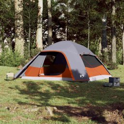 vidaXL Koepeltent 6-persoons waterdicht grijs