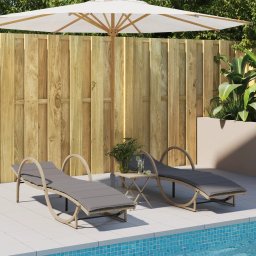 vidaXL Ligstoelen 2 st met tafel poly rattan beige