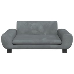 vidaXL Kinderbank 70x45x33 cm fluweel donkergrijs
