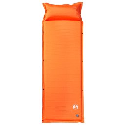 vidaXL Kampeermatras met kussen zelfopblazend 1-persoons oranje
