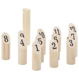 vidaXL 13-delige Nummerkubb spelset met draagtas massief grenenhout