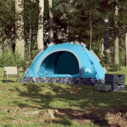 vidaXL Tent 3-persoons snelontgrendeling blauw