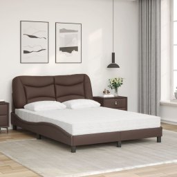 vidaXL Bed met matras "Hvar" kunstleer bruin 120x200 cm