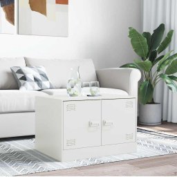 vidaXL Salontafel 67x50x44 cm staal wit