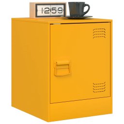 vidaXL Nachtkastjes 2 st 34,5x39x44 cm staal mosterdgeel