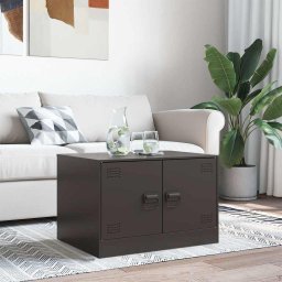 vidaXL Salontafel 67x50x44 cm staal zwart