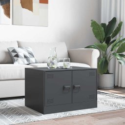 vidaXL Salontafel 67x50x44 cm staal antracietkleurig