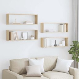 vidaXL Wandschappen kubus 4 st 80x15x26,5 cm bewerkt hout sonoma eiken