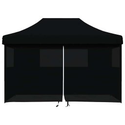 vidaXL Partytent inklapbaar pop-up met 4 zijwanden zwart