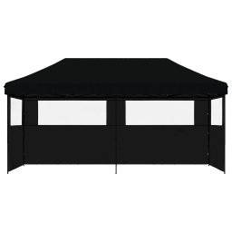 vidaXL Partytent inklapbaar pop-up met 3 zijwanden zwart