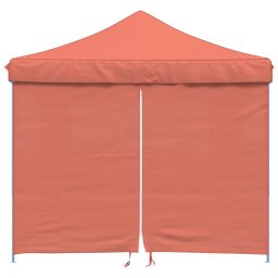 vidaXL Partytent inklapbaar pop-up met 4 zijwanden terracottakleurig