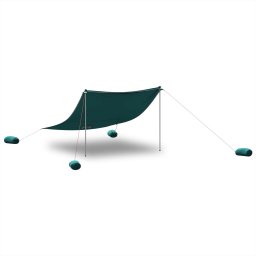 vidaXL Strandluifel met zandankers 304x300 cm groen