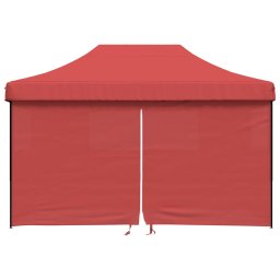 vidaXL Partytent inklapbaar pop-up met 4 zijwanden bordeauxrood