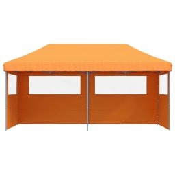 vidaXL Partytent inklapbaar pop-up met 3 zijwanden oranje