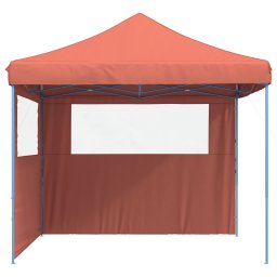 vidaXL Partytent inklapbaar pop-up met 2 zijwanden terracottakleurig