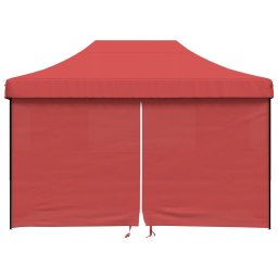 vidaXL Partytent inklapbaar pop-up met 4 zijwanden bordeauxrood
