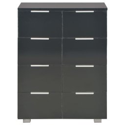 vidaXL Dressoir 60x35x80 cm bewerkt hout hoogglans zwart