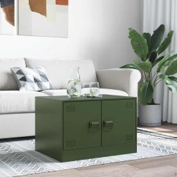 vidaXL Salontafel 67x50x44 cm staal olijfgroen