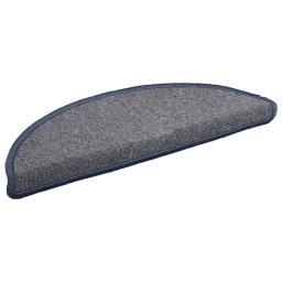 vidaXL Trapmatten 15 st 56x17x3 cm lichtgrijs en blauw halfrond