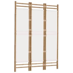 vidaXL Kamerscherm 3-panelen inklapbaar 120 cm bamboe en canvas